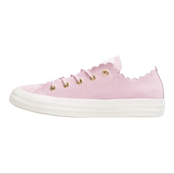 Converse CTAS‎ Low Ox Frilly Thrills Suede Sneaker Size 9.5 Women - Picture 1 of 10